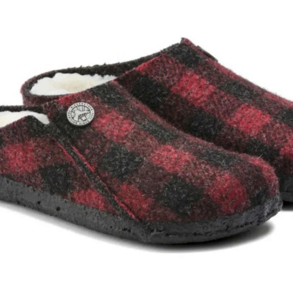 Birkenstock Zermatt Kids ShearlingFelt - Plaid Red sizeL2 New